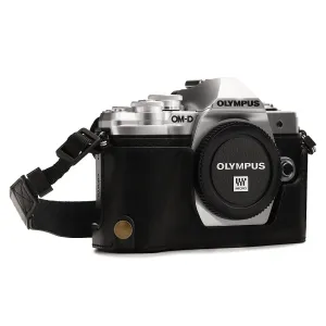 MegaGear Olympus OM-D E-M10 Mark IIIs, OM-D E-M10 Mark III Ever Ready Leather Camera Half Case and Strap