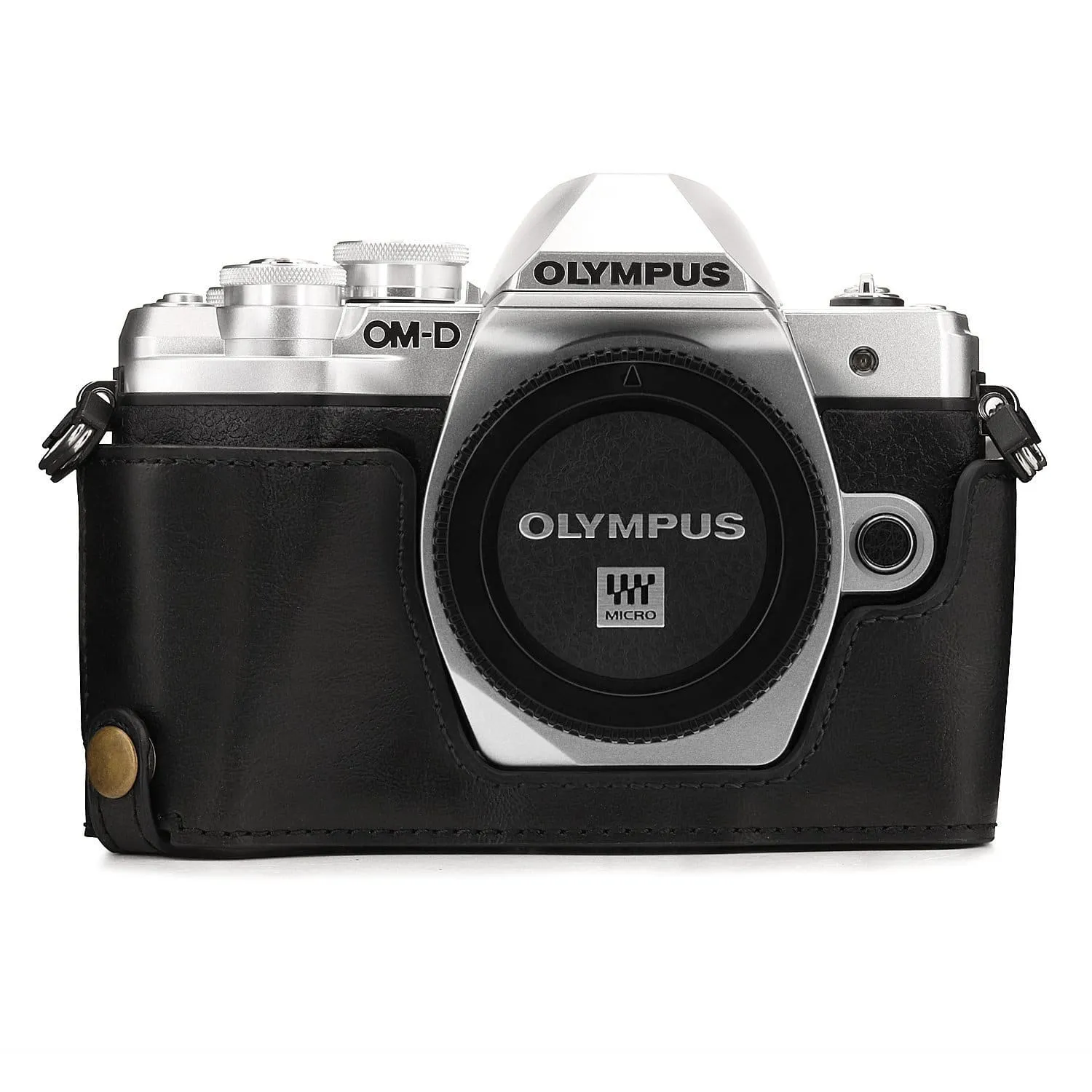 MegaGear Olympus OM-D E-M10 Mark IIIs, OM-D E-M10 Mark III Ever Ready Leather Camera Half Case and Strap