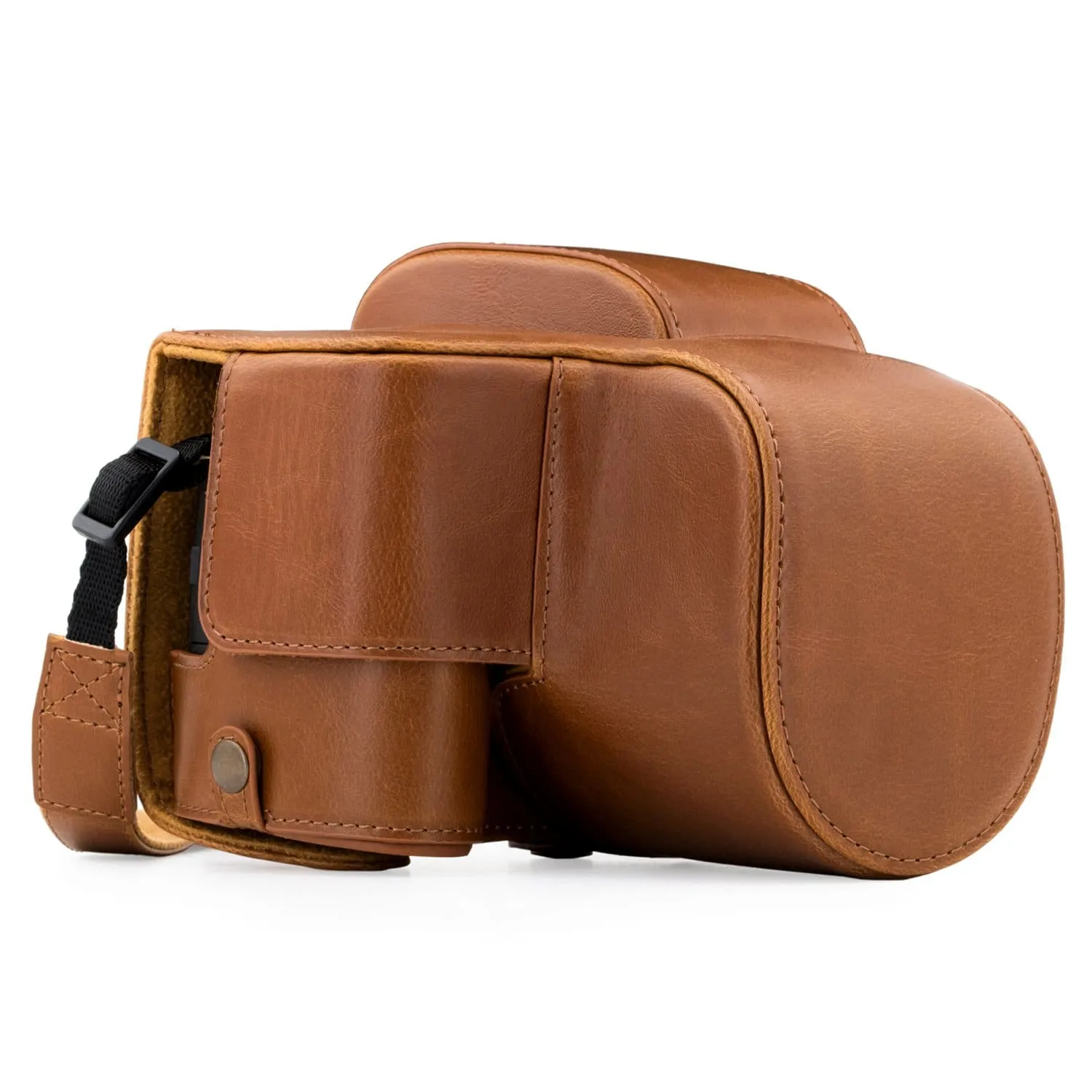 MegaGear Panasonic Lumix DC-FZ80, DC-FZ82 Ever Ready Leather Camera Case and Strap