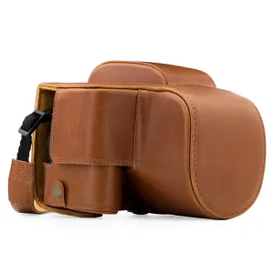 MegaGear Panasonic Lumix DC-FZ80, DC-FZ82 Ever Ready Leather Camera Case and Strap