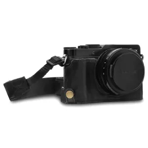 MegaGear Panasonic Lumix DC-LX100 II Ever Ready Top Grain Leather Camera Half Case and Strap