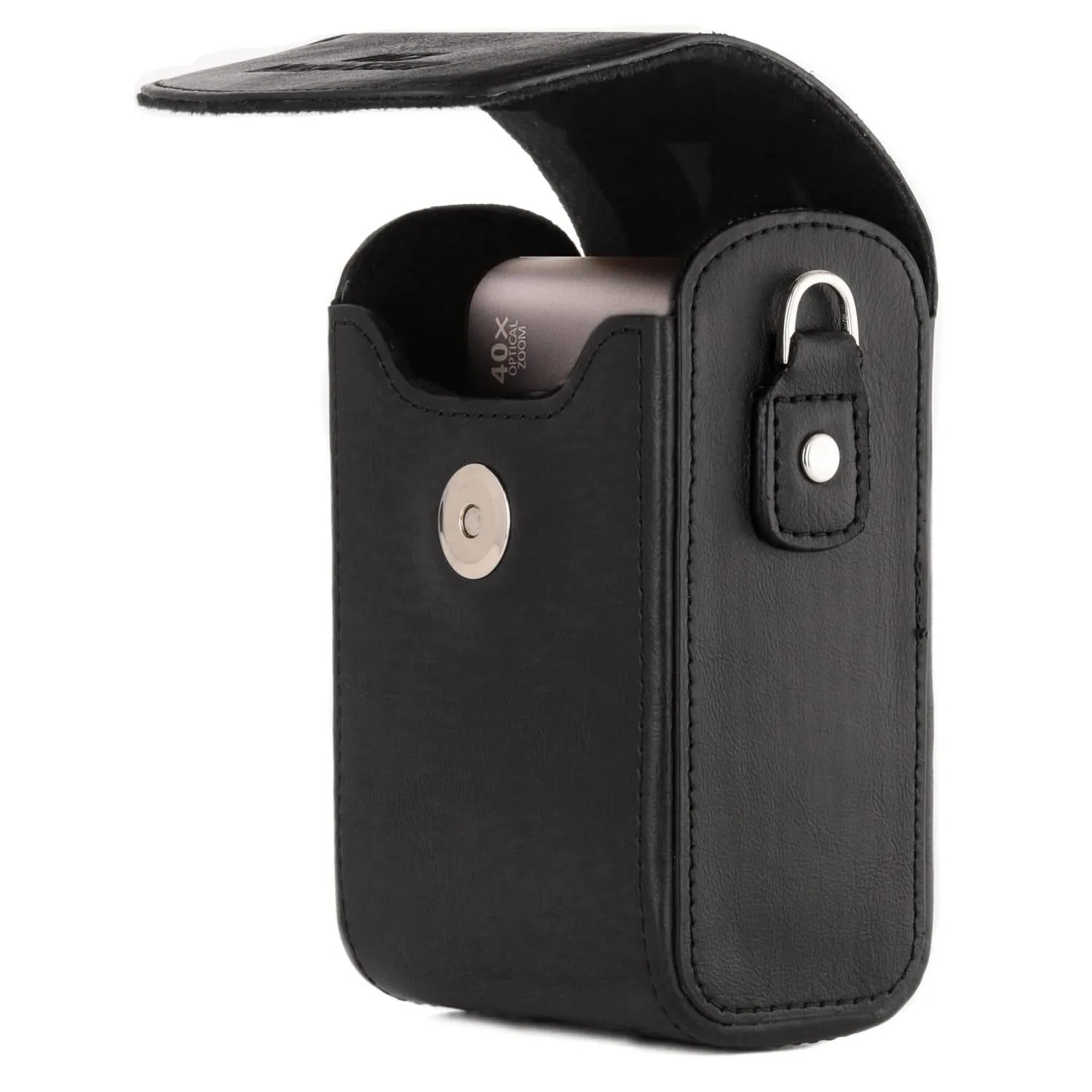 MegaGear Panasonic Lumix DC-ZS70, LX10, ZS60, ZS100, LX15, DC-TZ95, TZ90, DMC-TZ80, TZ100 Leather Camera Case with Strap