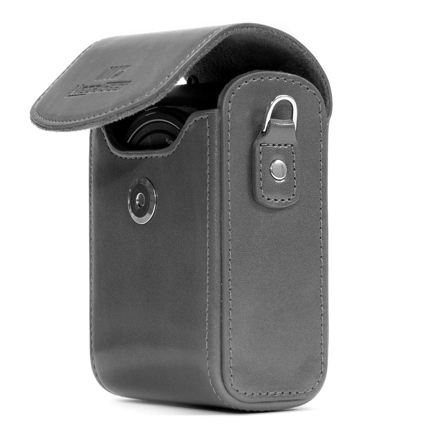 MegaGear Panasonic Lumix DC-ZS70, LX10, ZS60, ZS100, LX15, DC-TZ95, TZ90, DMC-TZ80, TZ100 Leather Camera Case with Strap
