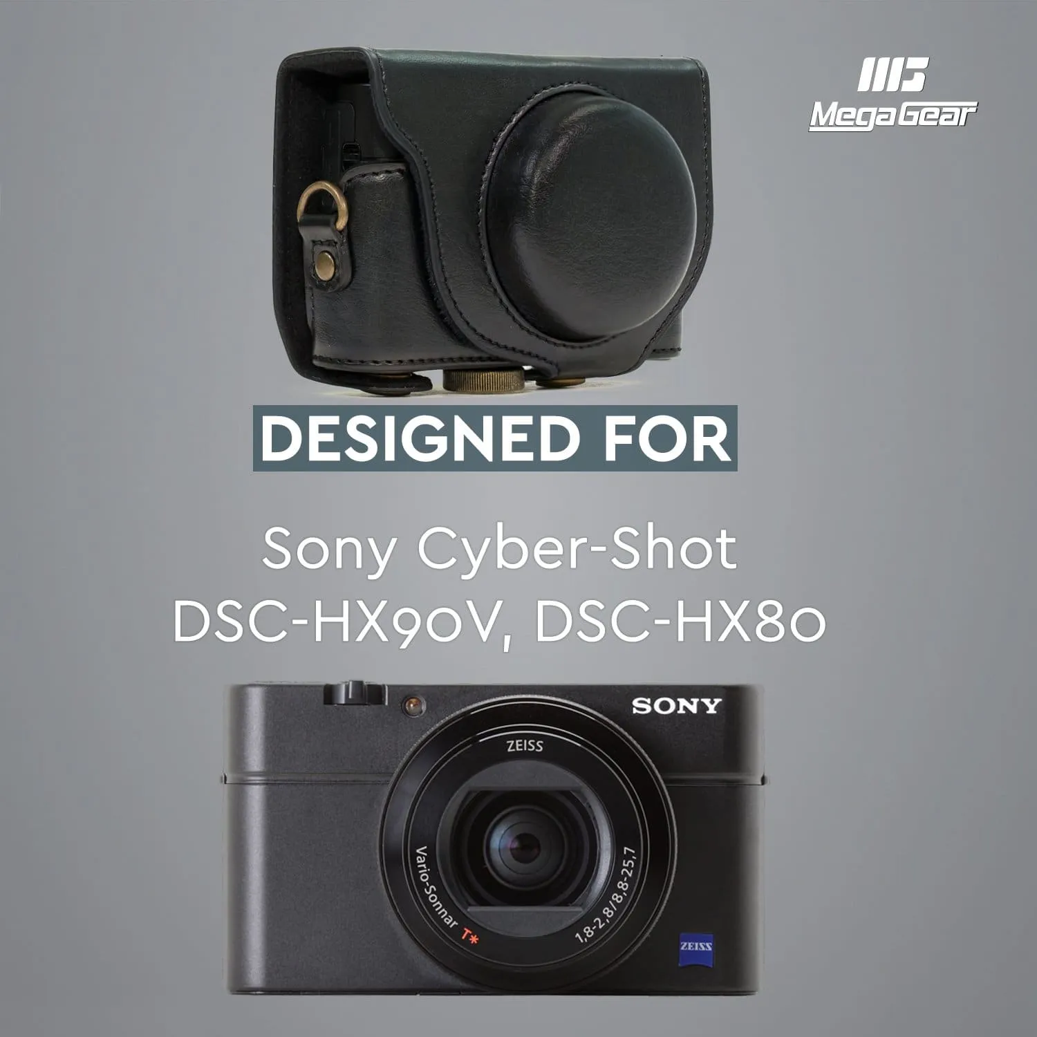 MegaGear Sony Cyber-shot DSC-HX95, DSC-HX99, DSC-HX80, DSC-HX90V Ever Ready Leather Camera Case with Strap