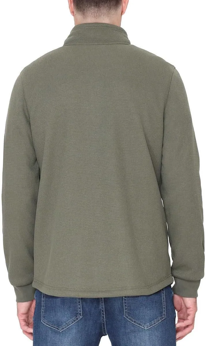 Men’s Bonded Fleece Lined Body Lined Quarter Zip Pullover Top
