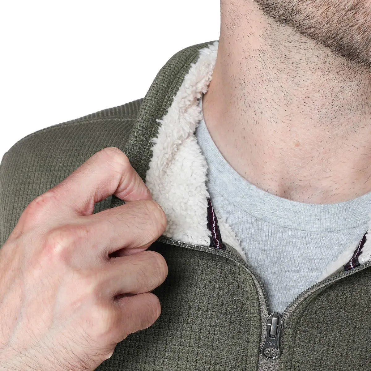 Men’s Bonded Fleece Lined Body Lined Quarter Zip Pullover Top
