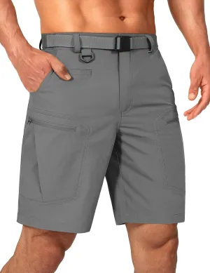 Mens Cargo Hiking Shorts Water Resistant Quick Dry Lightweight Breathable Tactical Shorts with Nylon Belt