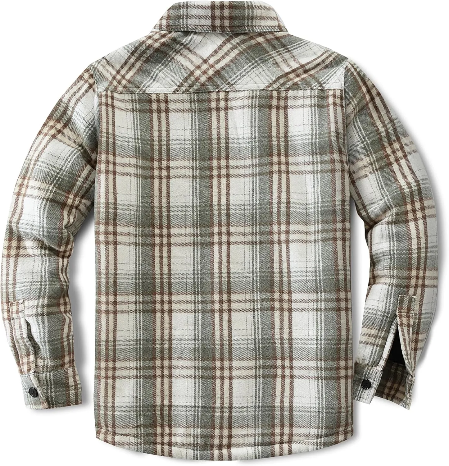 Men's Cotton Flannel Shirt Jacket Fleece Lined Long Sleeve Plaid Shirt for Men