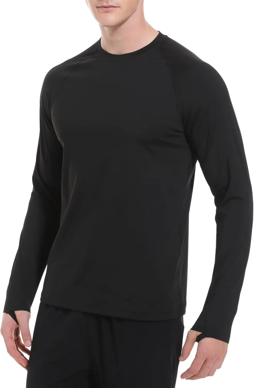 Men's Fleece Lined Thermal Shirts Midweight Crew/Mock Neck Base Layer Long Sleeve Top Cold Weather Workout