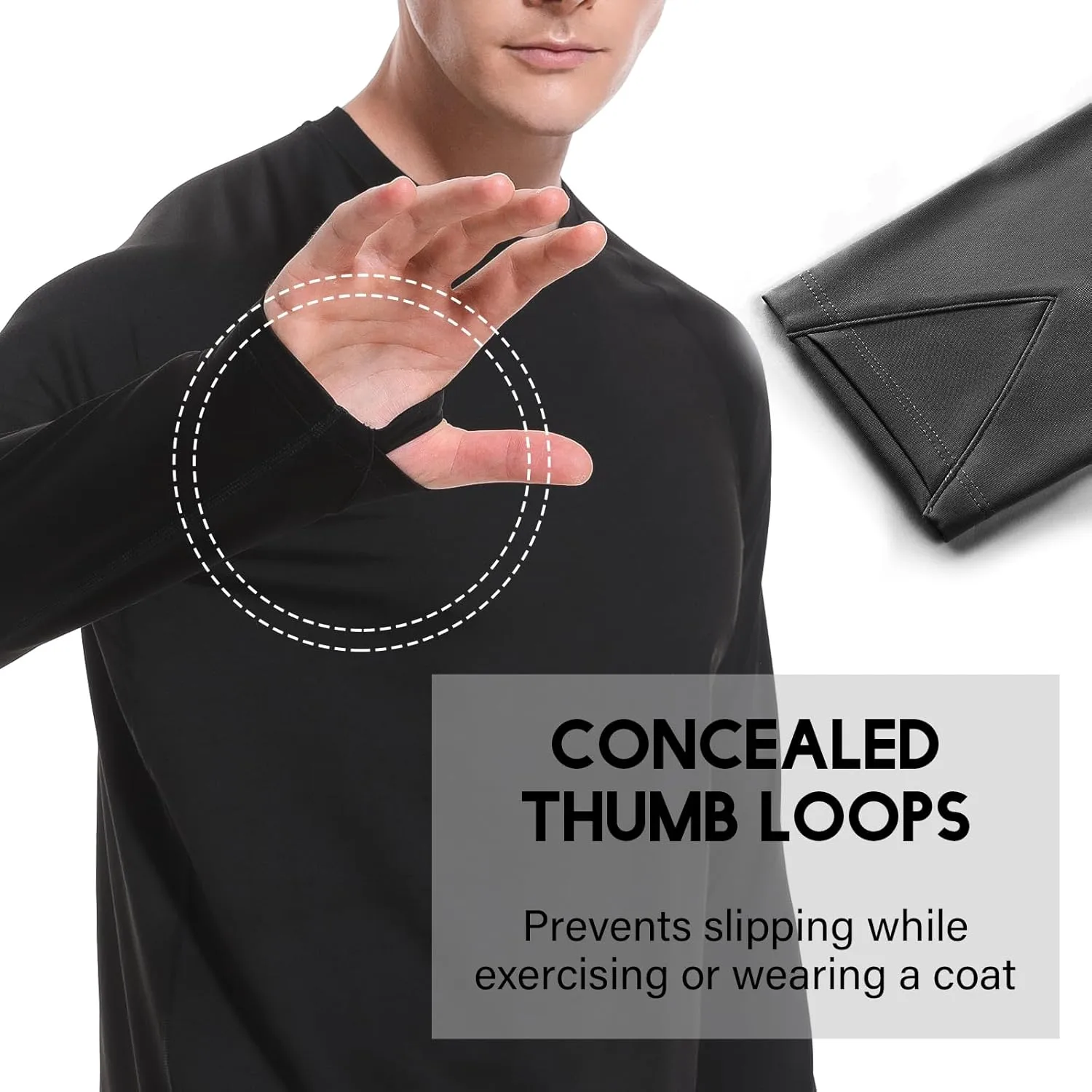 Men's Fleece Lined Thermal Shirts Midweight Crew/Mock Neck Base Layer Long Sleeve Top Cold Weather Workout