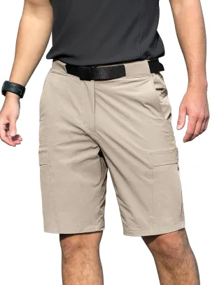 Men's Hiking Cargo Shorts Quick Dry Lightweight Casual Stretch Golf Work Shorts with Pocket & Belt for Summer Outdoor