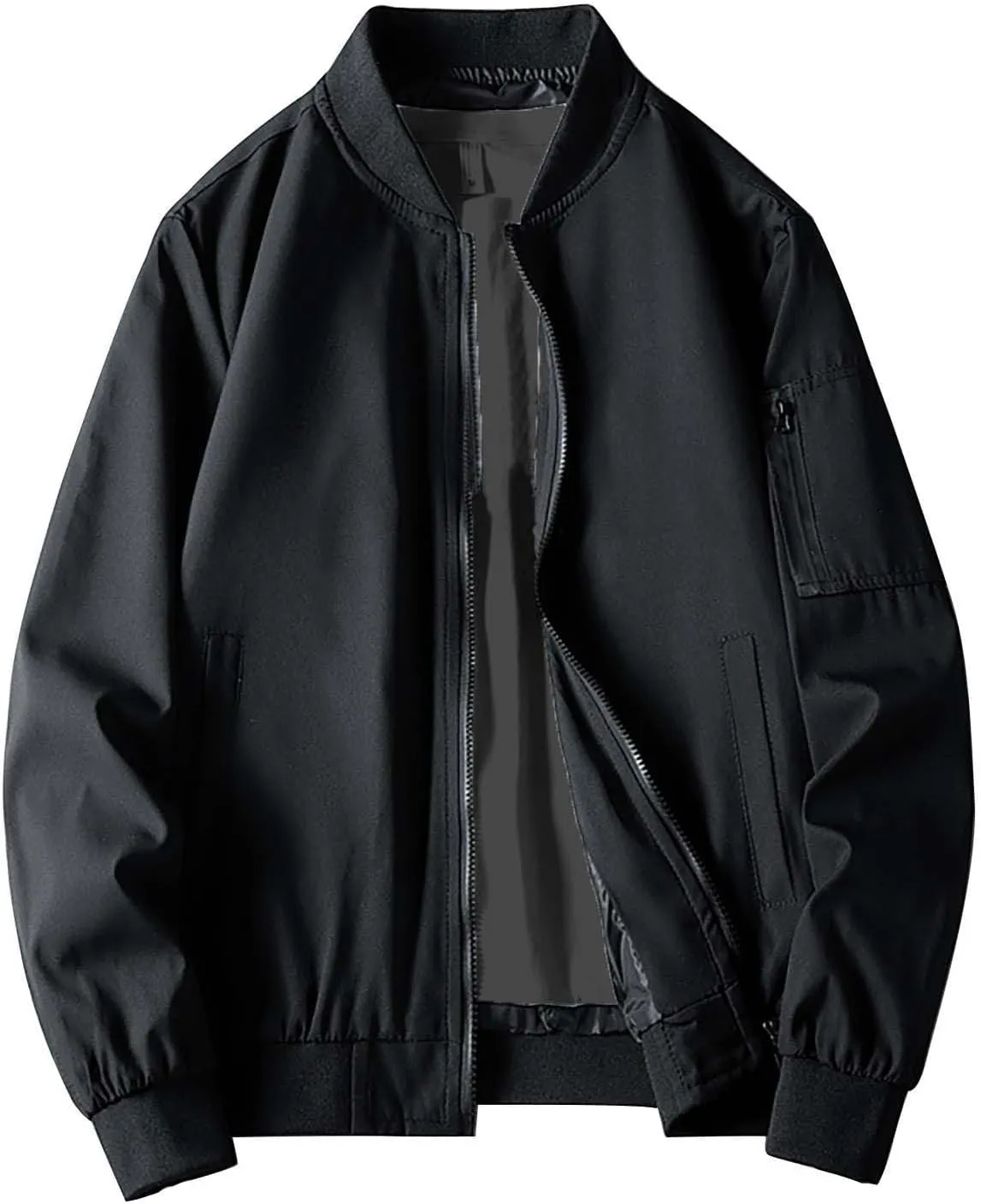 Men's Lightweight Bomber Jacket Men's Handsome Pilot Zip Fx Standing Jacket Outdoor Fashion Coat for Men Men's