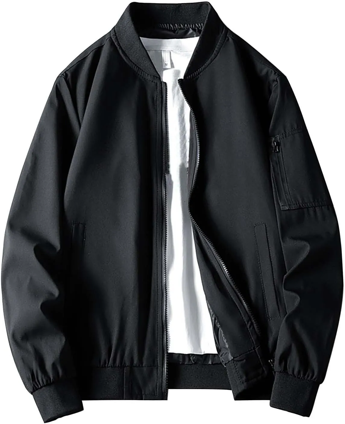 Men's Lightweight Bomber Jacket Men's Handsome Pilot Zip Fx Standing Jacket Outdoor Fashion Coat for Men Men's