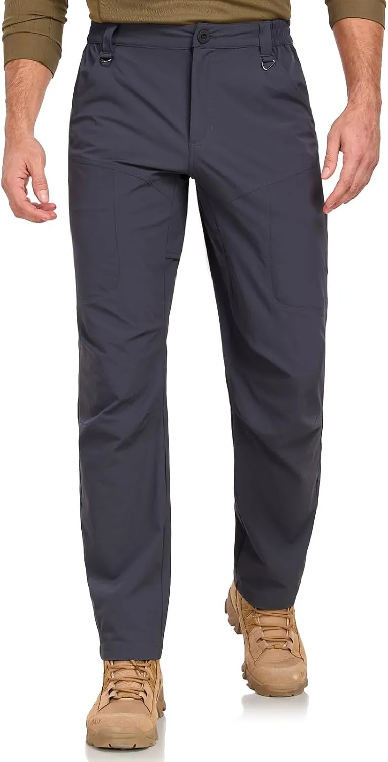 Mens Lightweight Cargo Hiking Patns Outdoor Quick Dry Work Tactical Pants with 6 Pockets Water Resistant Fishing Travel Pants