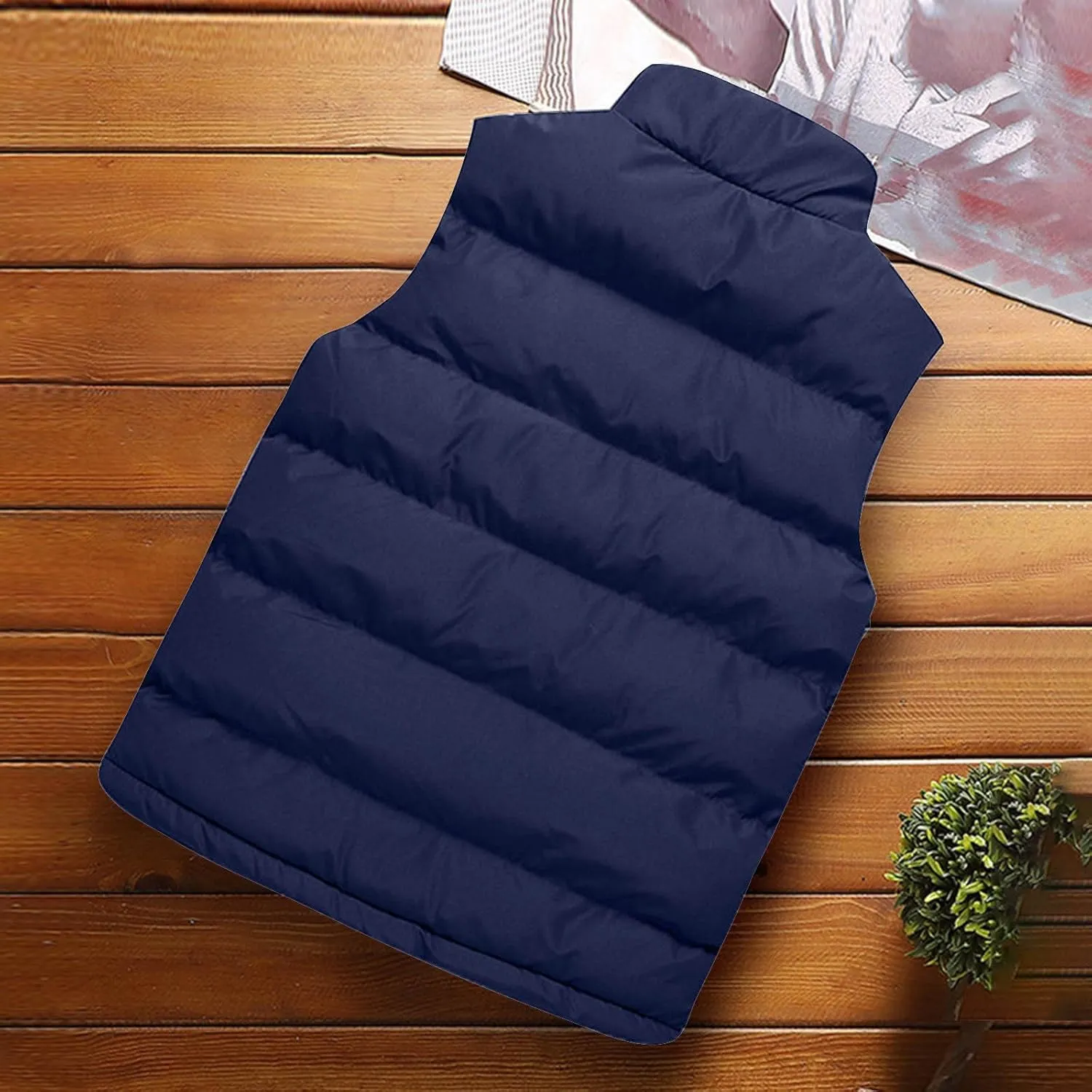 Men's Outdoor Stand Collar Jacket Vest Casual Padded Vest Coats Men's Outdoor Stand Collar Fleece Jacket Vest Coat