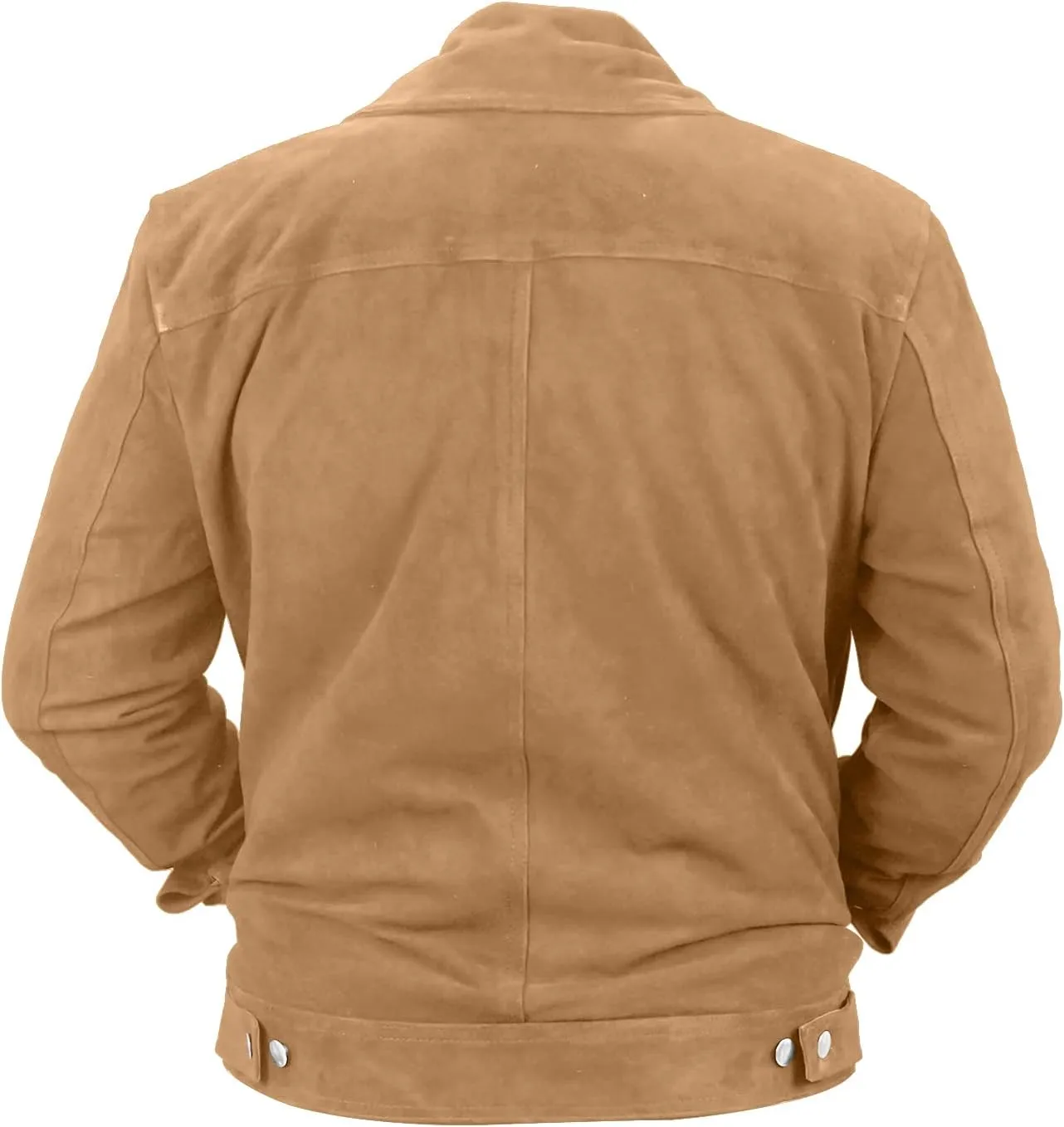 Mens Suede Leather Tracker Jacket - Classic Motorcycle Western Leather Jacket