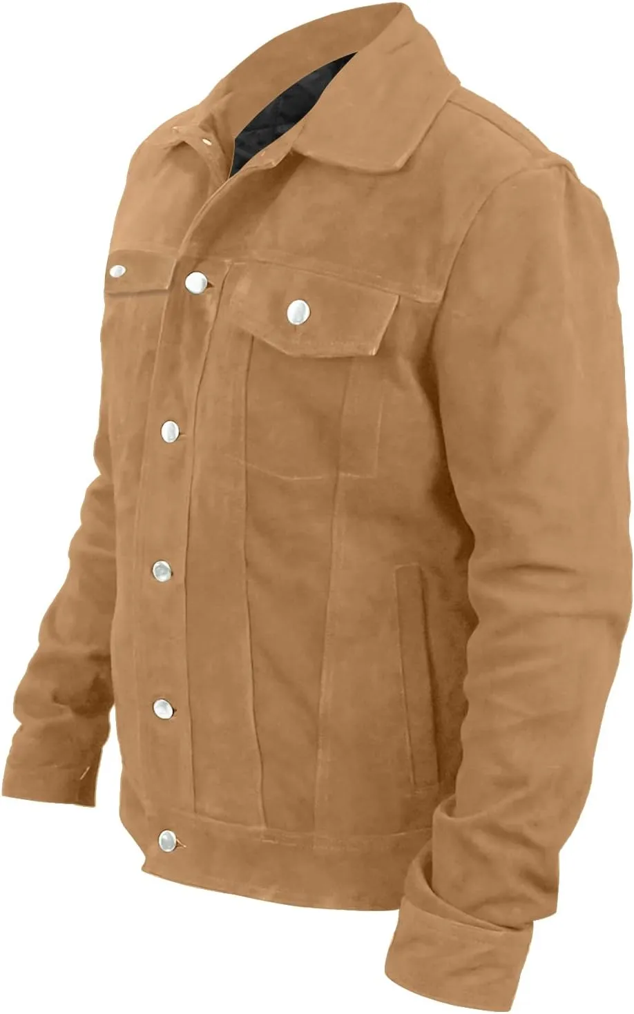 Mens Suede Leather Tracker Jacket - Classic Motorcycle Western Leather Jacket