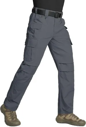 Men's Tactical Cargo Pants, Lightweight Water-Resistant, Ripstop Fabric for Hiking, Work, Outdoor Activities