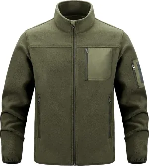 Men's Winter Jacket,Casual Tactical Fleece Jacket Men Warm Thermal Stand Collar Fuzzy Lightweight Coat Outwear