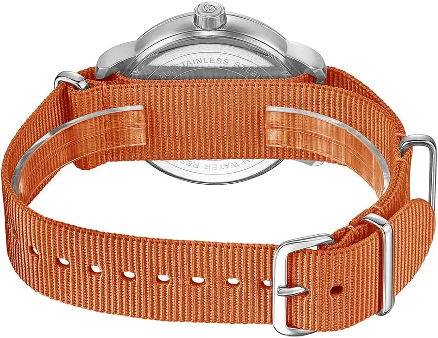 Men's Wristwatch, 316 Stainless Steel, Scratch-Resistant Sapphire Glass, 5ATM Water Resistant, Nylon Strap, Quartz Wristwatch, 42mm Watch for Hiking Sports Casual