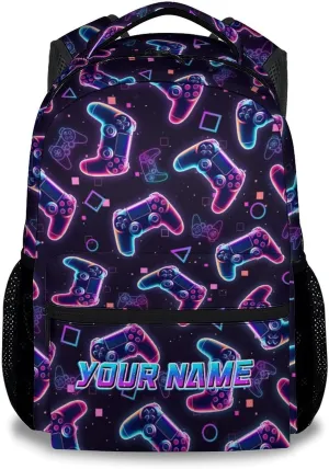 Mercuryelf Kid Backpack for School - Custom Cool Gaming Bookbag for Boys - 17 Inch Gamer School Backpack for Primary Middle College