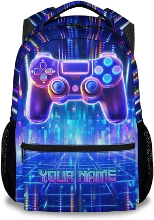 Mercuryelf Kids Backpack - Custom Gaming Kid Backpack for School, Travel - Cool Gamer Bookbag for Boys - 17 Inch School Bag for Primary Middle
