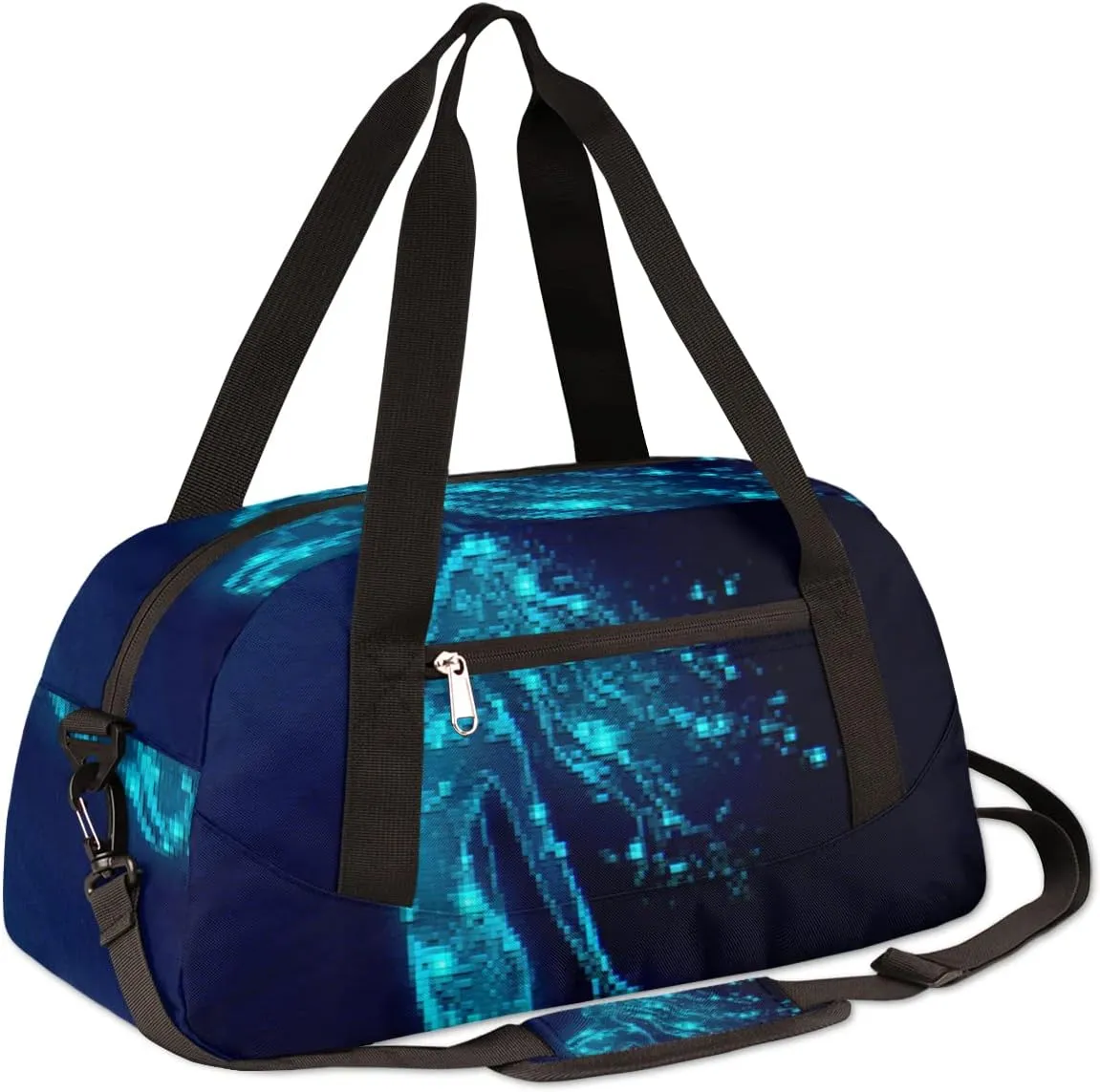 Mermaid Kids Duffel Bag for Girls Boys Teens, Mermaid Pixel Wind Dance Bag Overnight Small Duffel Bag Carry On Weekend Sports Gym Travel Bag for School Practice Gymnastics Ballet