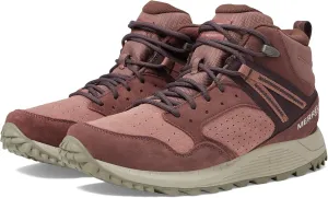 Merrell Women's Wildwood Mid Leather Waterproof Hiking Boot, Marron/Burlwood, 10