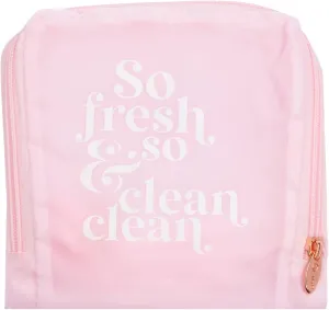 MIAMICA Miamica Foldable Travel Laundry Bag, Pink ''So Fresh & So Clean Clean'' 21” x 22” – Lightweight, Durable Design with Drawstring Closure