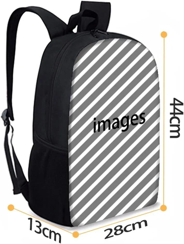 Middle School Student Backpack Lunch Bag Set Pen Bags Fashion Durable Large Book Bag Wolf Print