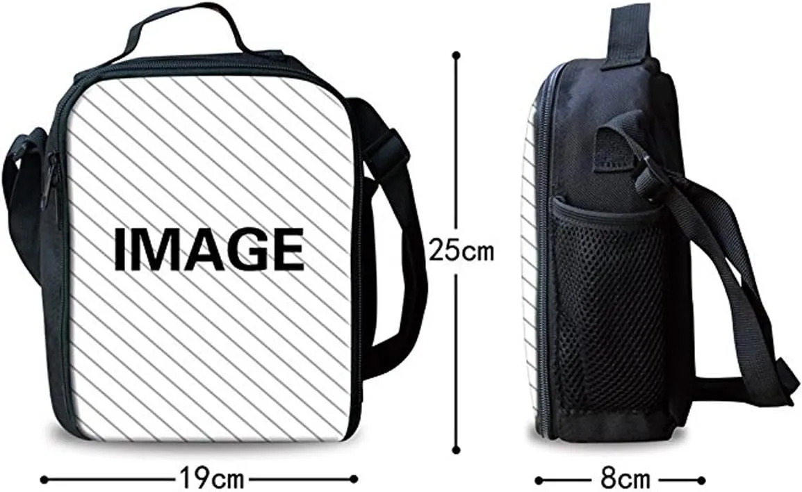 Middle School Student Backpack Lunch Bag Set Pen Bags Fashion Durable Large Book Bag Wolf Print