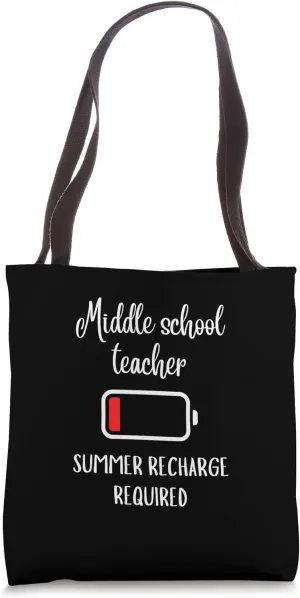 middle school teacher summer recharge Tote Bag