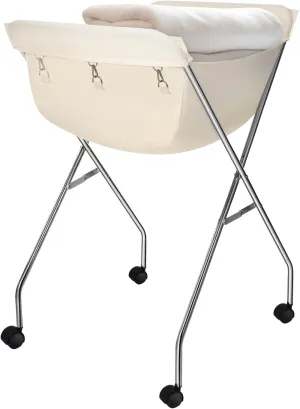 Mifoci Rolling Laundry Basket with Wheels, Foldable Rolling Laundry Cart Collapsible Hamper with Handle, Tubular Metal Frame and Removable Bag, White Bag Included, 24.4 x 19.7 x 34 Inches