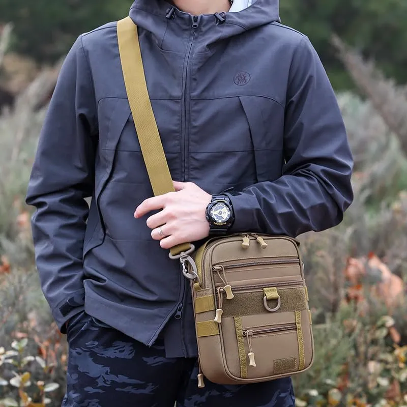 Military Tactical Shoulder Bag Outdoor Sling Backpack Military Sport Concealed Carry for Range Travel Hiking (Yellow)