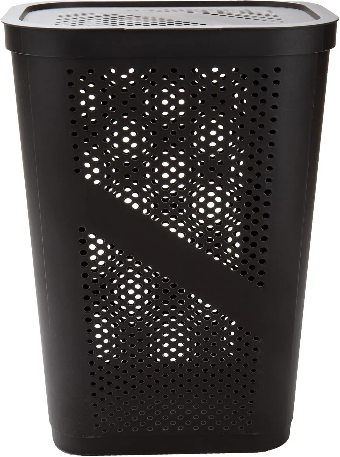 Mind Reader 60L Slim Laundry Hamper, Clothes Basket, Lid, Ventilated, Plastic, 17.25"L x 13.75"W x 23.5"H, Brown