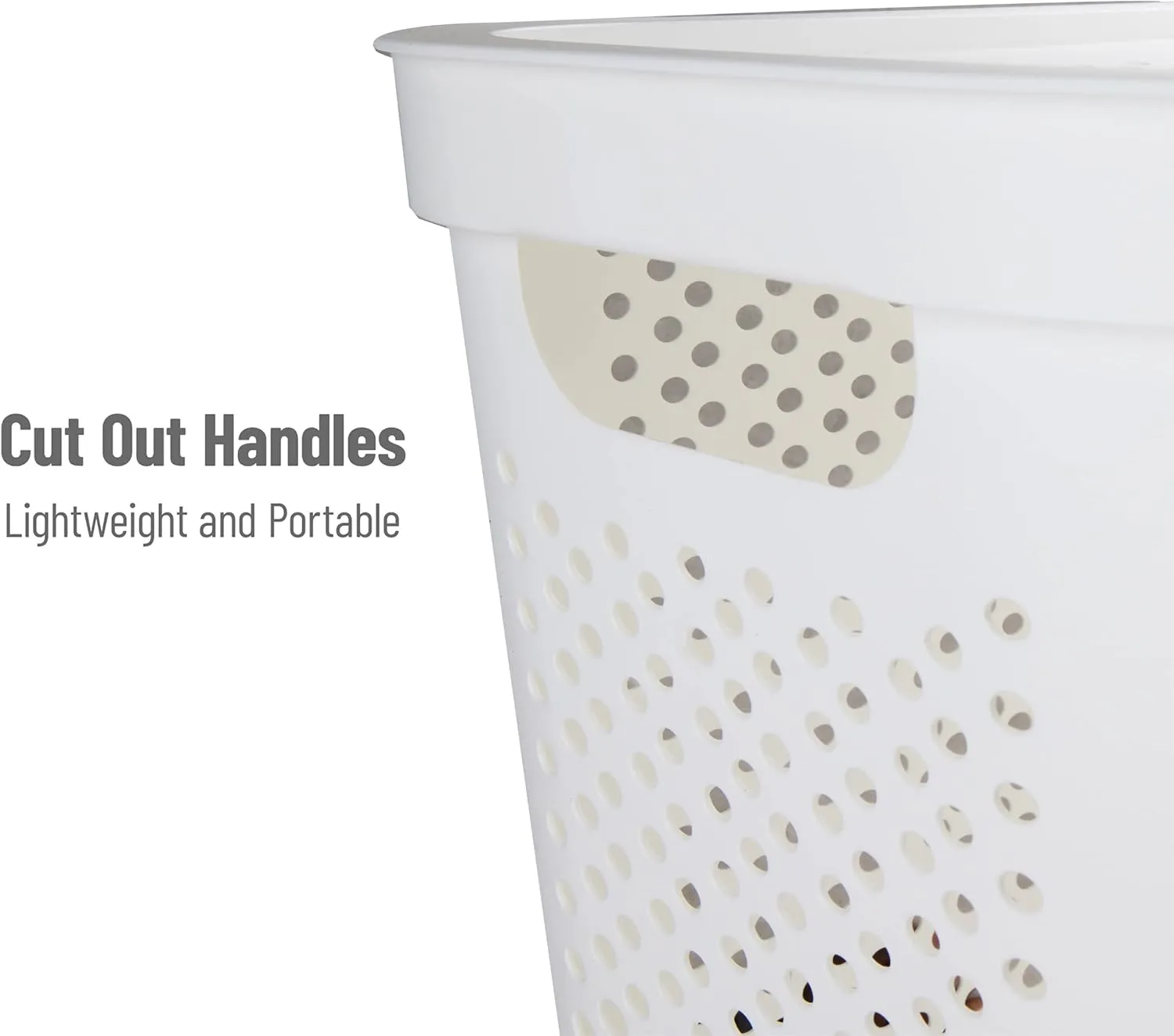 Mind Reader 60L Slim Laundry Hamper, Clothes Basket, Lid, Ventilated, Plastic, 17.25"L x 13.75"W x 23.5"H, Set of 2, White
