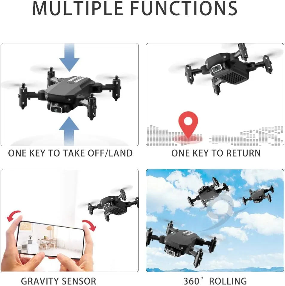 Mini Drone for Kids and Adults, GoolRC LS-MIN RC Quadcopter with 1080P Camera, 360° Flip, Gesture Photo/Video, Track Flight, Altitude Hold, Headless Mode, Include Carry Bag and 3 Batteries (Grey)