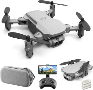 Mini Drone for Kids and Adults, GoolRC LS-MIN RC Quadcopter with 1080P Camera, 360° Flip, Gesture Photo/Video, Track Flight, Altitude Hold, Headless Mode, Include Carry Bag and 3 Batteries (Grey)