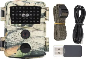 Mini Trail Camera, 12MP 1080P Game Hunting Cam with PIR Sensor and Wide Lens Angle for Wildlife Monitoring Hunting(PR600C)