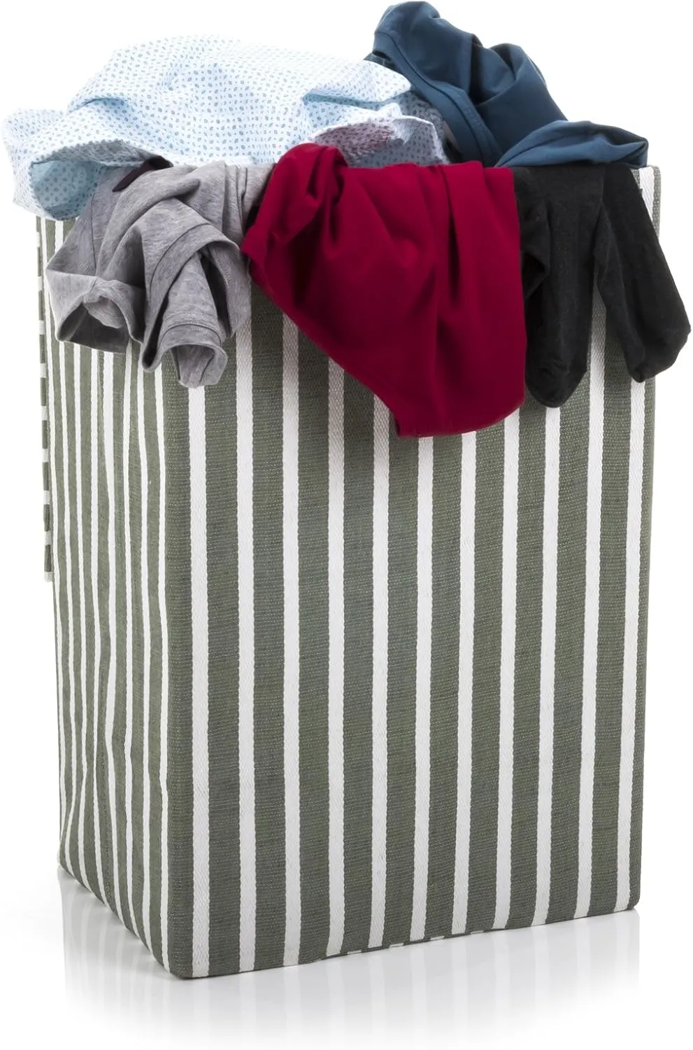 Minky 72L Laundry Hamper Basket | Green Stripe | 40x30x60cm