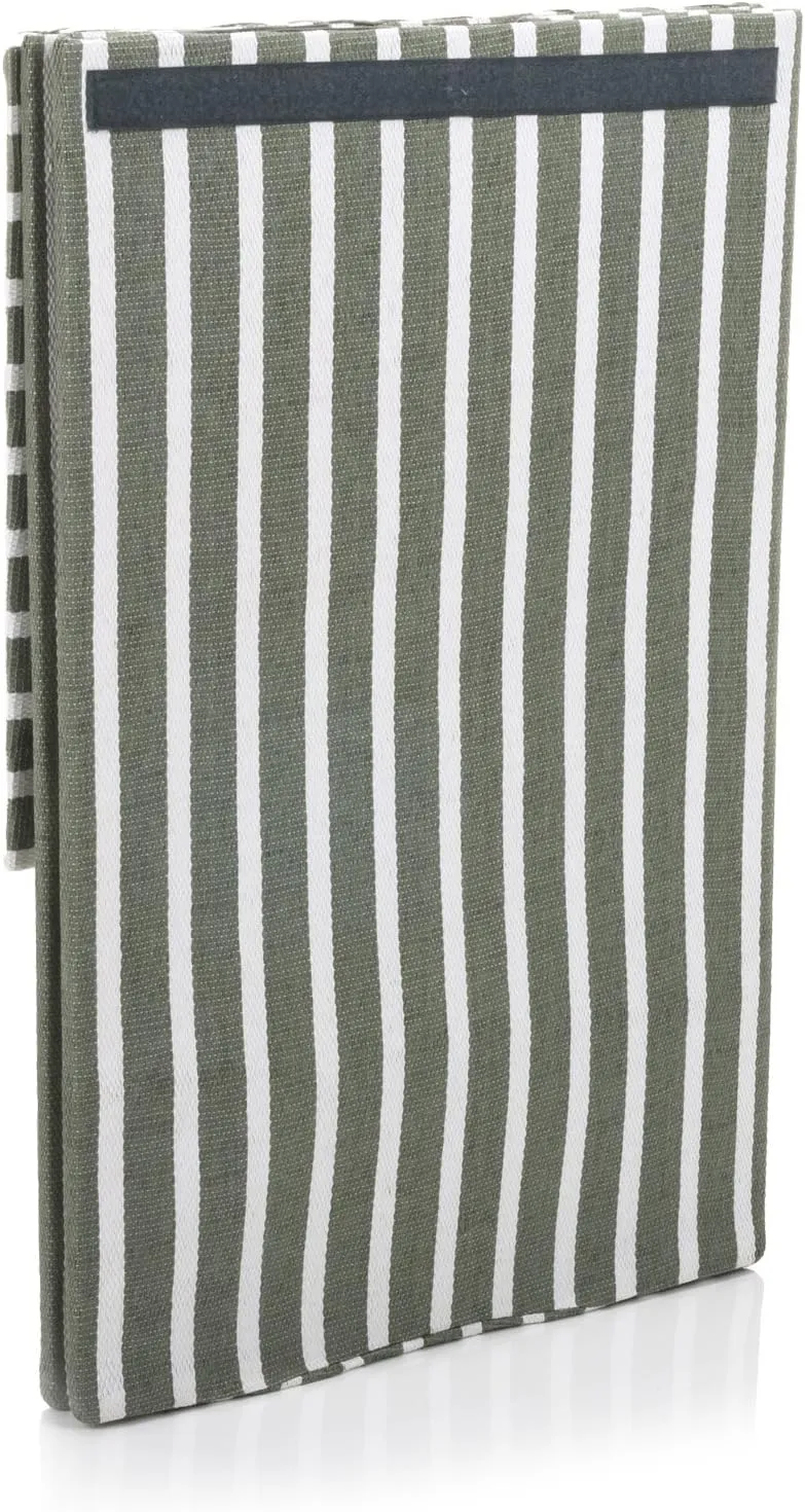 Minky 72L Laundry Hamper Basket | Green Stripe | 40x30x60cm