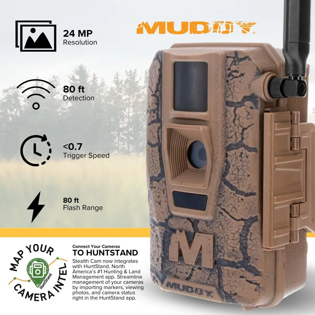 Mitigator Cellular 24MP Imaging Trail Camera with 80 Feet Detection and Flash Range (4-Pack) Bundle with 32GB Ultra SDHC UHS-I Memory Card (4-Pack) and Focus High Speed Card Reader (9 Items)