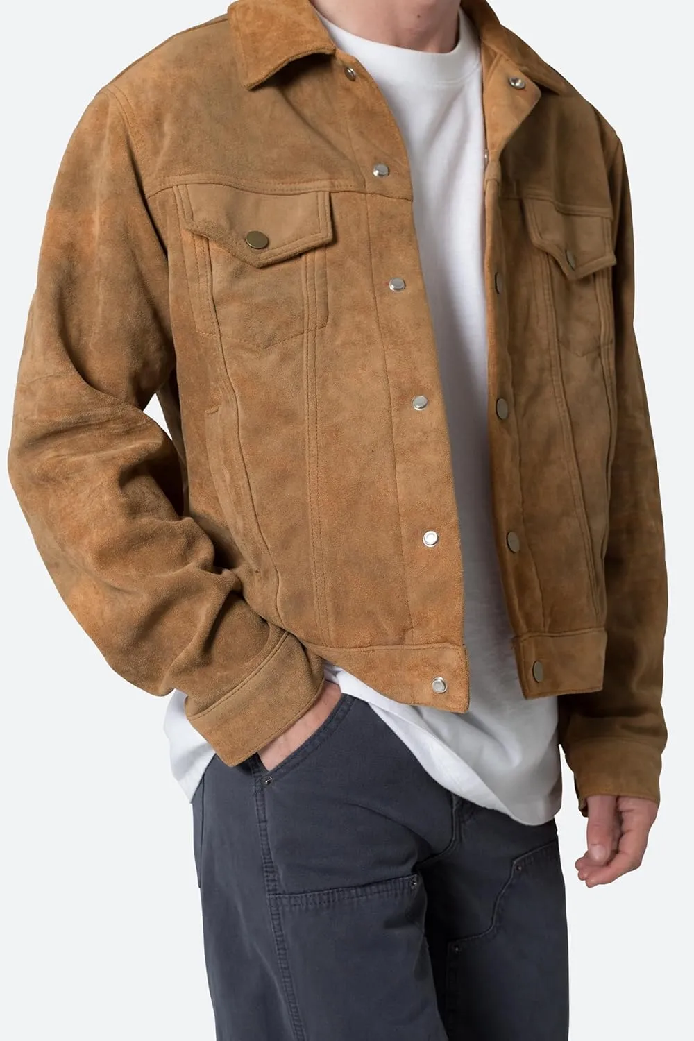 mnml Men's Suede Trucker Jacket
