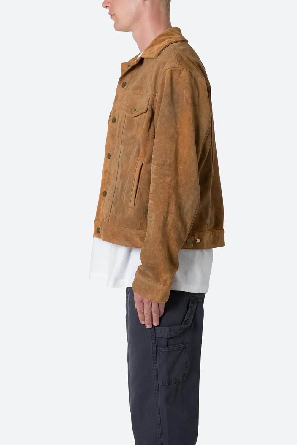 mnml Men's Suede Trucker Jacket