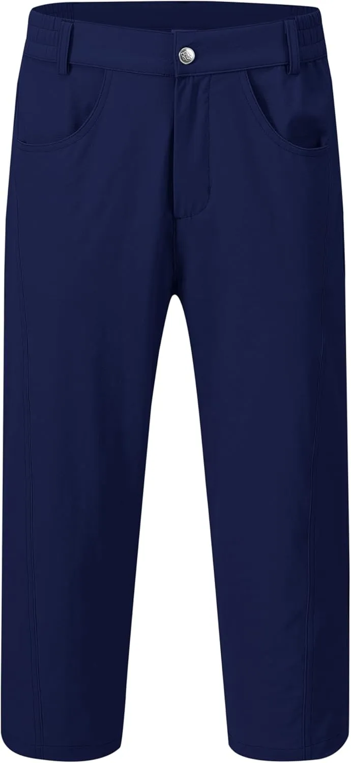 MoFiz Women's Capri Pants with Pockets Lightweight Cropped Golf Hiking Pants Quick Dry Summer Elastic Waist Capris