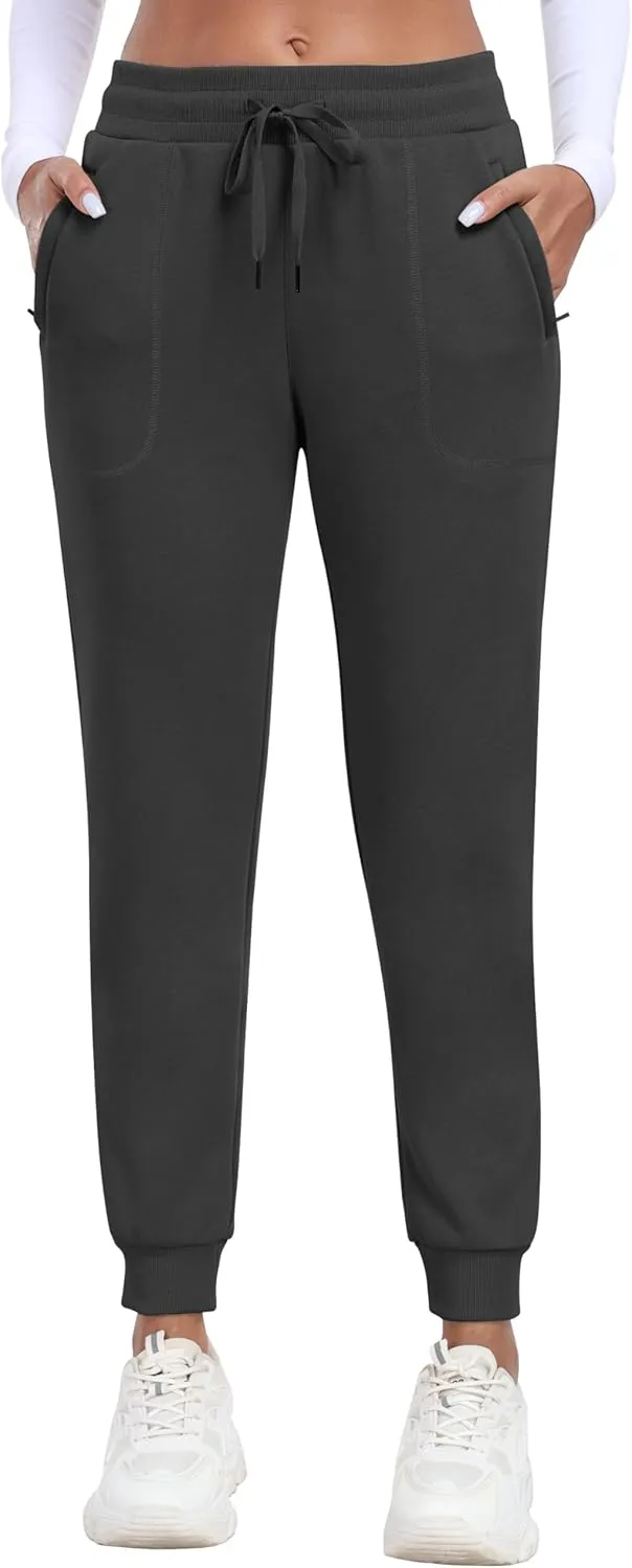 MoFiz Women's Fleece Cargo Joggers Hiking Pants High Waisted Thermal Outdoor Sweatpants for Women with Pockets