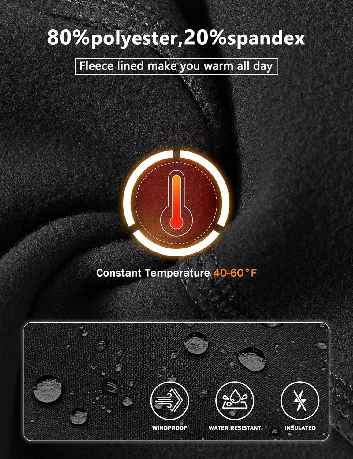 MoFiz Women's Sweatpants Fleece Lined Pants Winter Thermal Water Resistant Crossover Flare Leggings Warm Hiking Outdoor