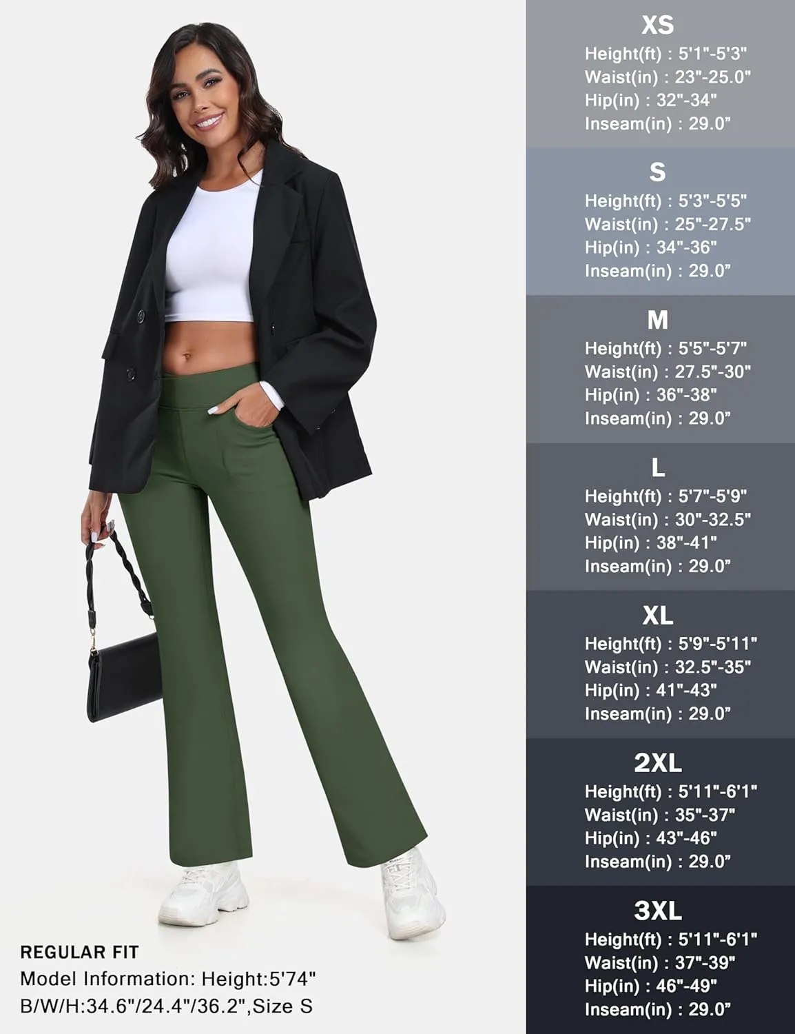 MoFiz Women's Sweatpants Fleece Lined Pants Winter Thermal Water Resistant Crossover Flare Leggings Warm Hiking Outdoor