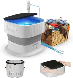Mojoco Portable Collapsible Mini Washing Machine for Baby Clothes, Socks, Underwear - For Travel, Camping, Apartments, RVs