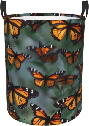 Monarch Butterflies Large Laundry Hampers, Collapsible Tall Clothes Baskets, Washing Bag For Bathroom, Bedrooms
